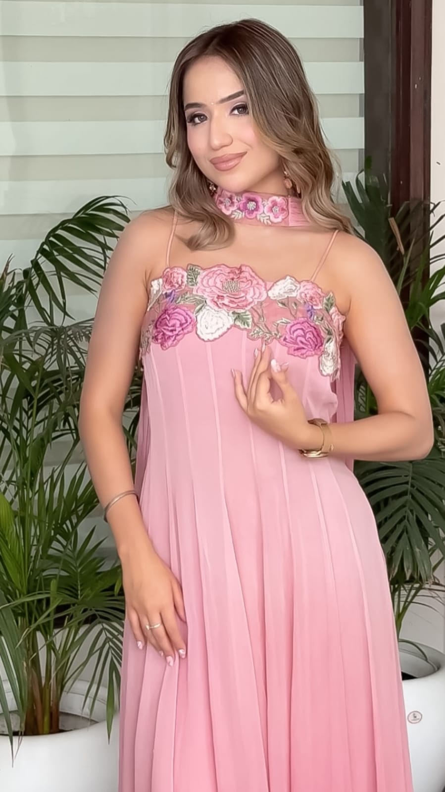 SHAFEENA | Floral Hand-painted Suit Set