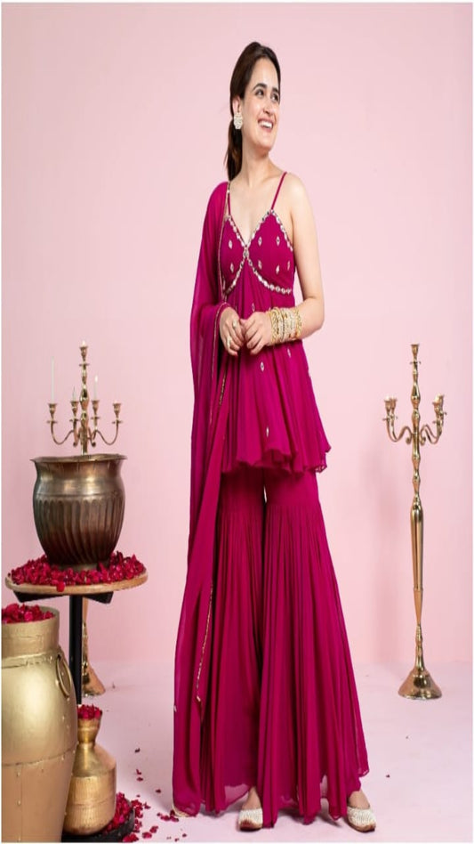 ROSEY | Peplum Style Sharara Suit