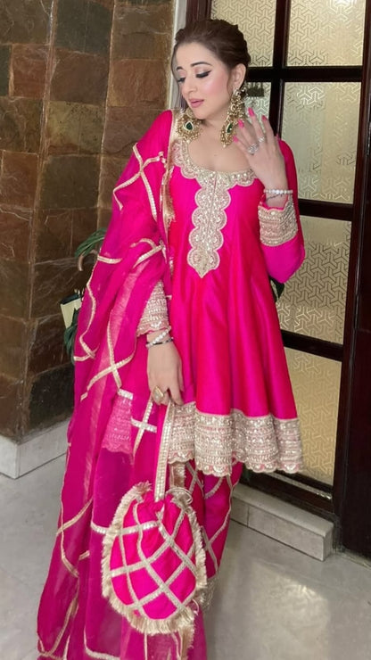 ZOYA |. Chinon Embroidered Anarkali Set