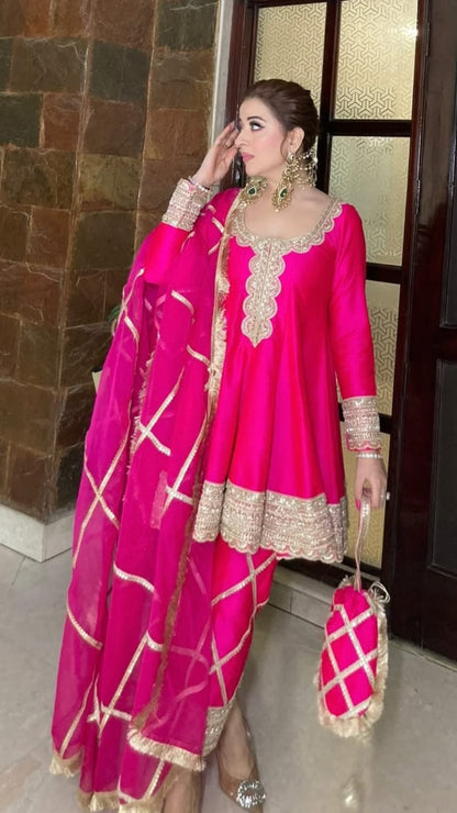 ZOYA |. Chinon Embroidered Anarkali Set