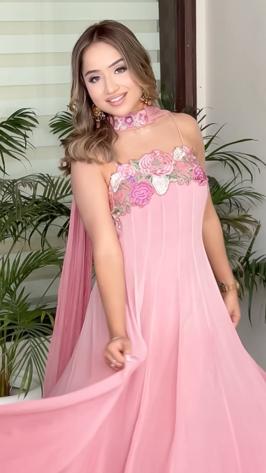 SHAFEENA | Floral Hand-painted Suit Set