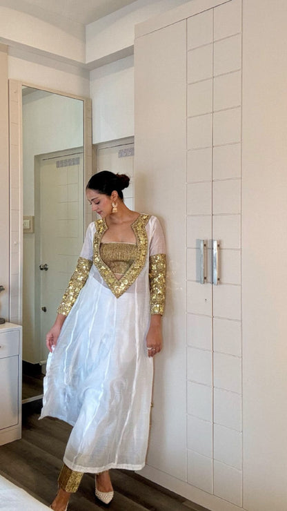 RUBINA | Silk Applique Work Suit Set