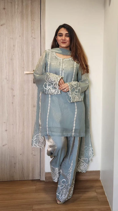 SHEEFA | Applique work Farshi salwar suits