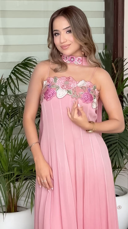 SHAFEENA | Floral Hand-painted Suit Set